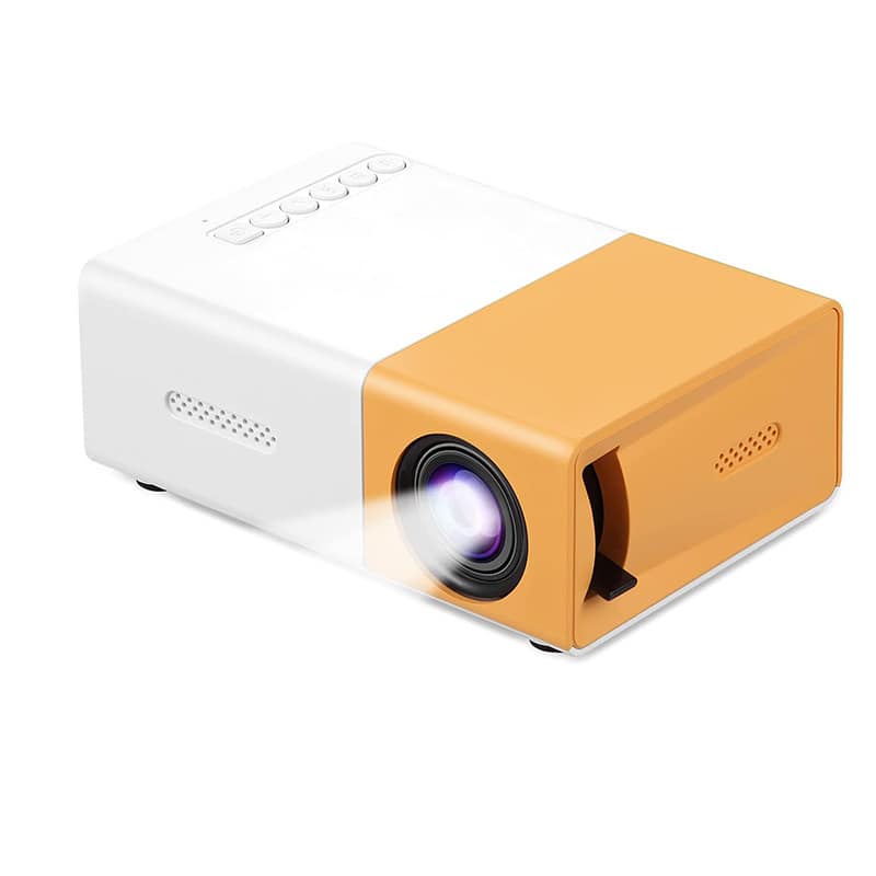 Cluzine - Mini Portable Multimedia Projector, Dual Power, Focusable, for Home & Outdoor
