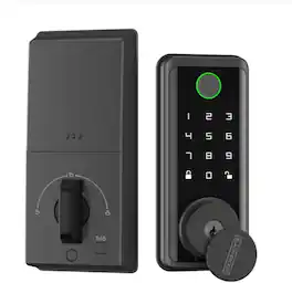 Black+Decker - 5-in-1 Smart Lock w/ WiFi – Fingerprint, App Control, Keypad, Auto-Lock, Keyless Entry - Black