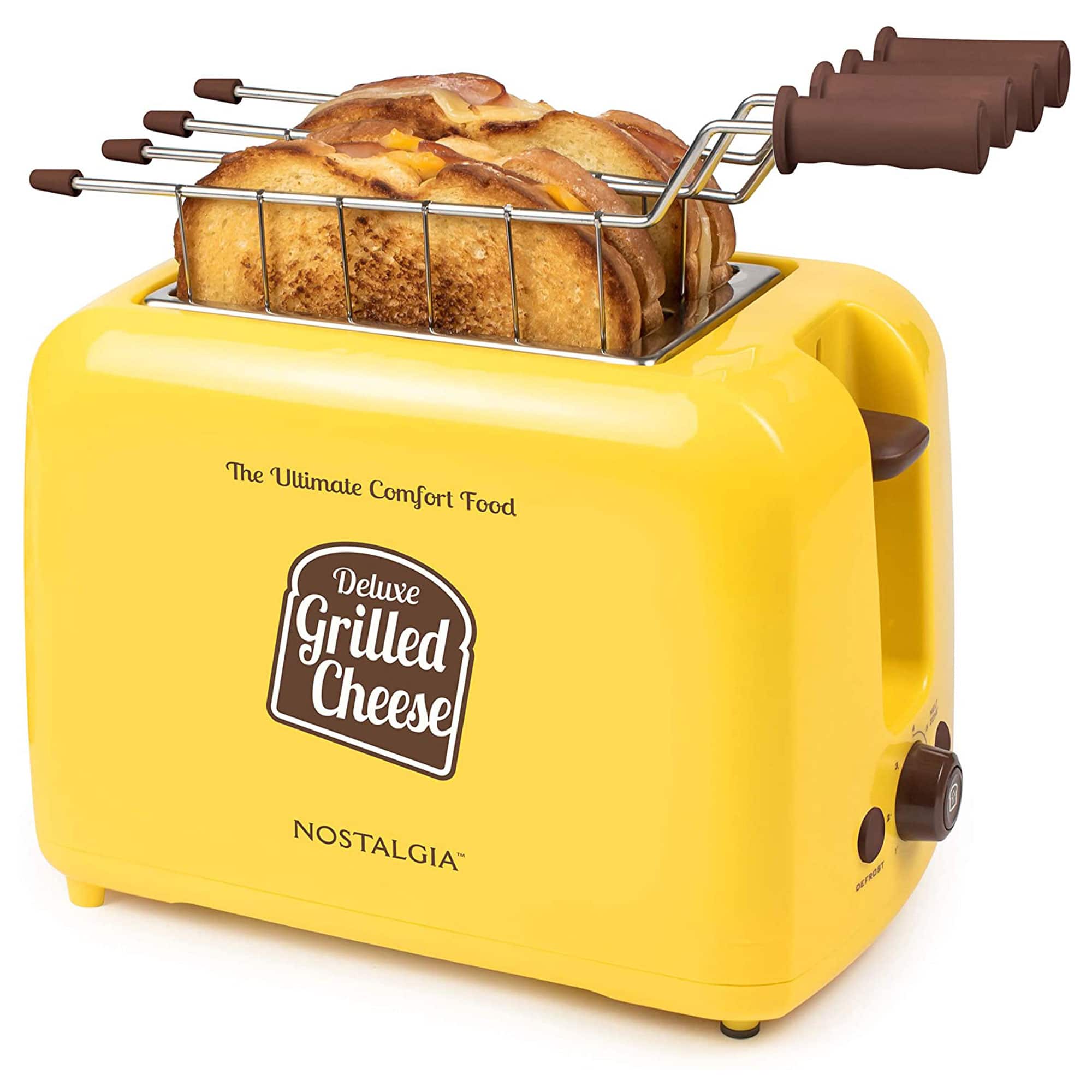 Nostalgia - Deluxe Extra Wide Slot Grilled Cheese Sandwich Toaster with Baskets - Yellow