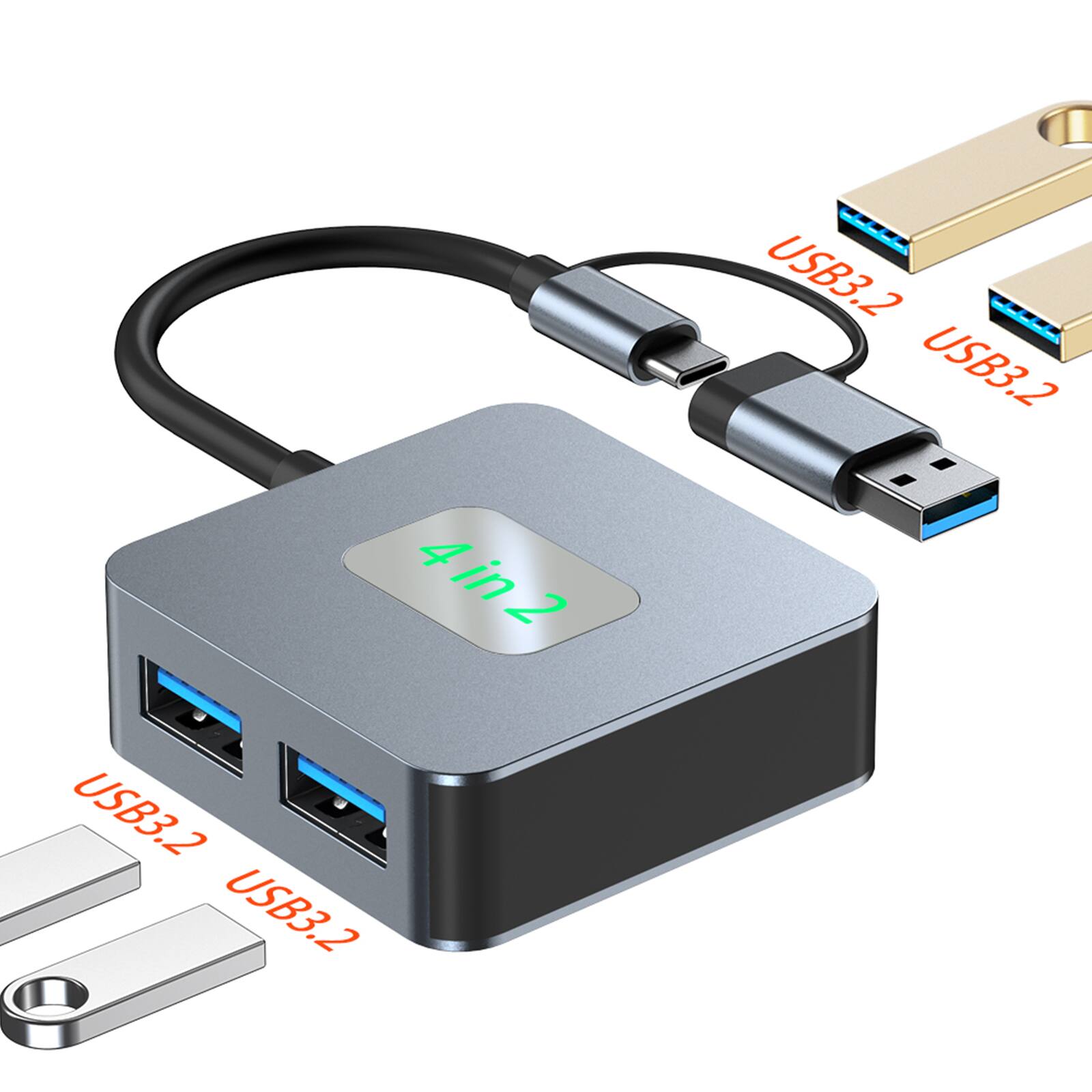 4 in 2 USB3.2 USB3.2 USB3.2 USB3.2