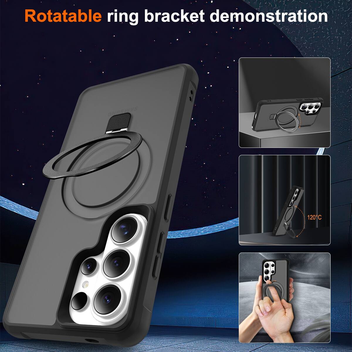 Rotatable ring bracket demonstration

120°