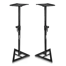 Front. Pyle - Pyle PSTND35 Heavy Duty Telescoping Speaker Stands with Height Adjustment - Set of 2.