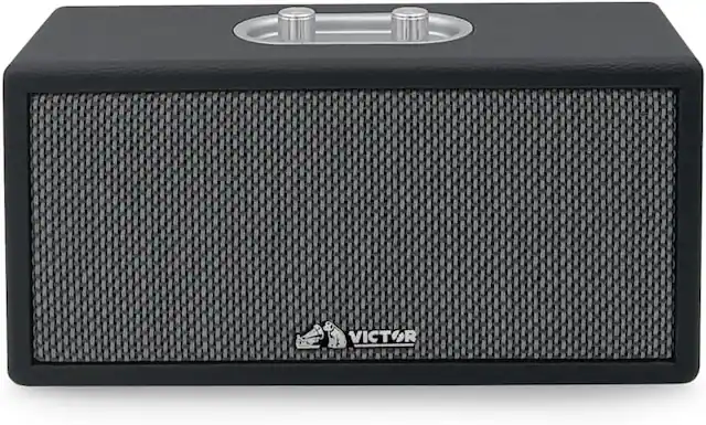 Front. Victor - Victor VAS-3003 Portable Bluetooth Speaker with Radio and USB Reader - Black - Black.