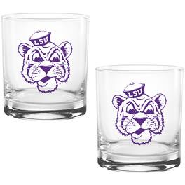 Indigo Falls - LSU Tigers Two Pack 14oz. Vault Sketch Rocks Glass Set - Multicolor
