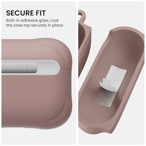 SECURE FIT  
Built-in adhesive grips, lock the case top securely in place