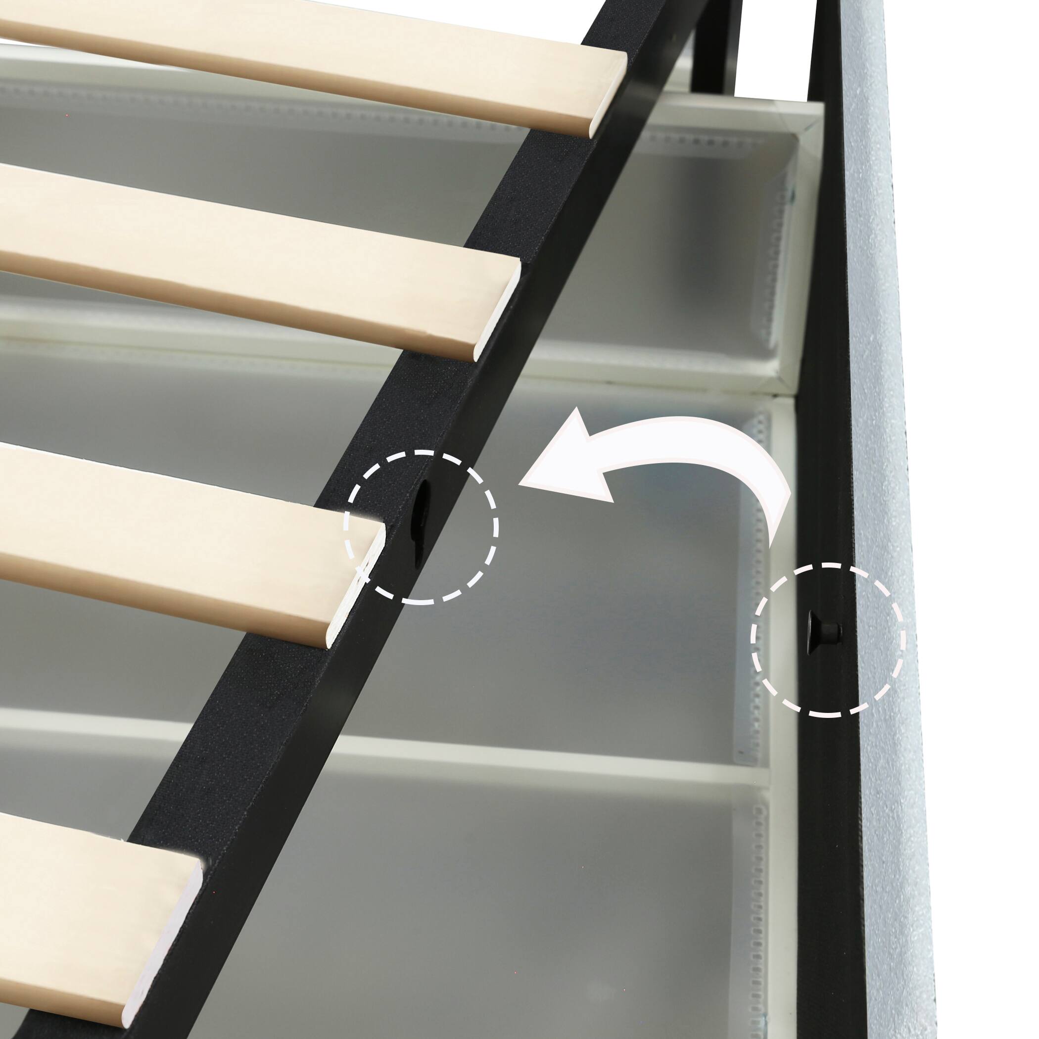 Alt View 5. Spaco - Spaco Queen Size Storage Bed Frame, Patented 2 Drawers, Tufted Headboard, No Box Spring Needed for Bedroom - Ivory.