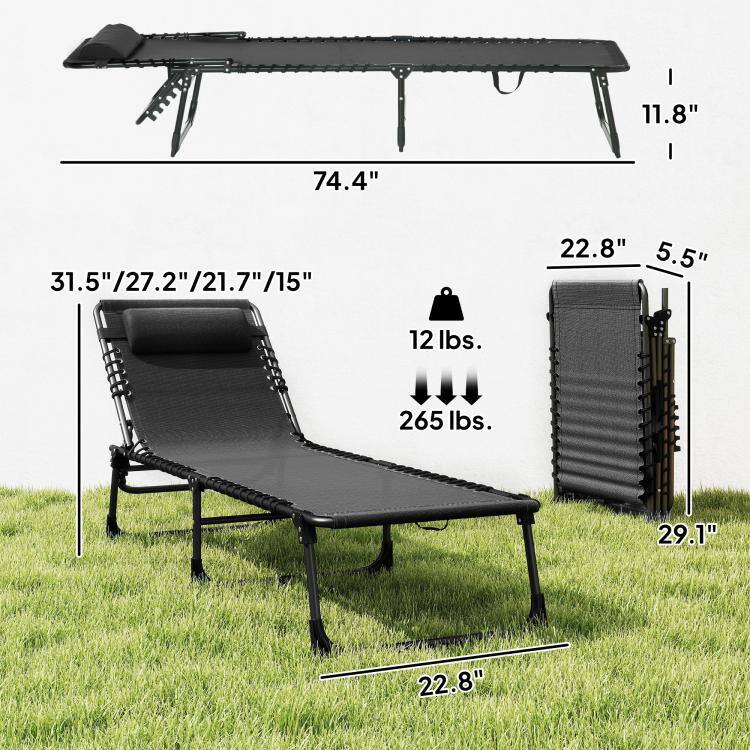 74.4"  
11.8"  
31.5"/27.2"/21.7"/15"  
22.8" 5.5"  
12 lbs.  
265 lbs.  
29.1"  
22.8"