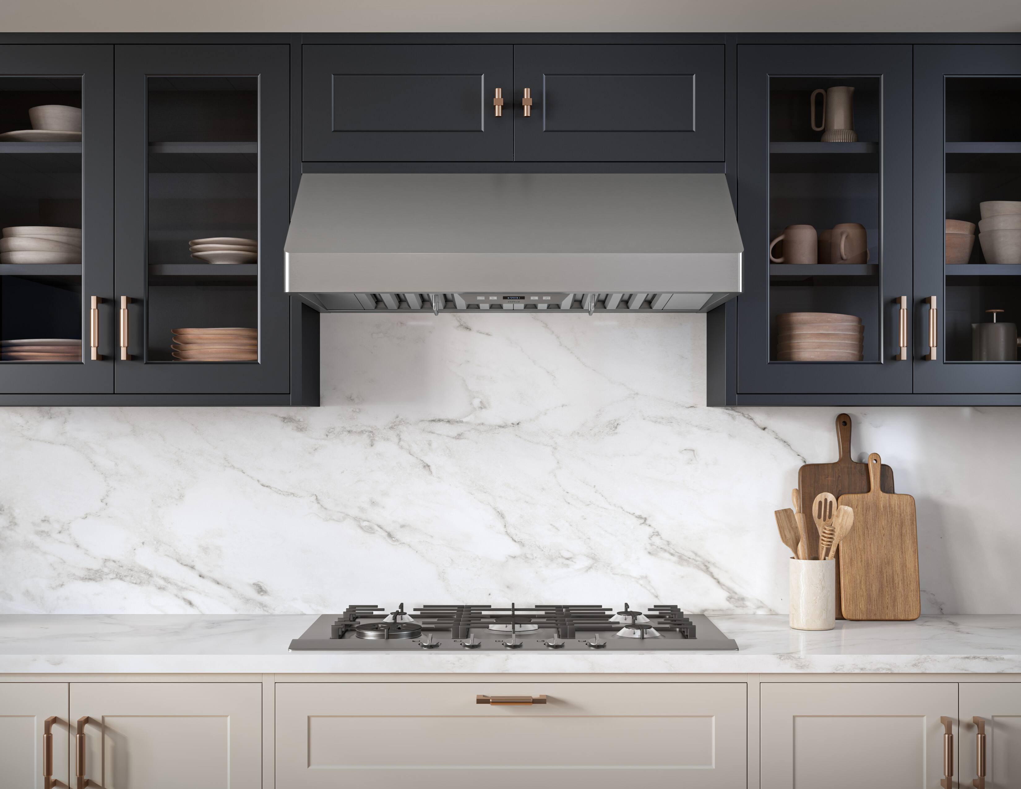 Alt View 11. Zephyr - Tempest I 30 in. 650 CFM Under Cabinet Mount Range Hood with LED Light - Stainless Steel.