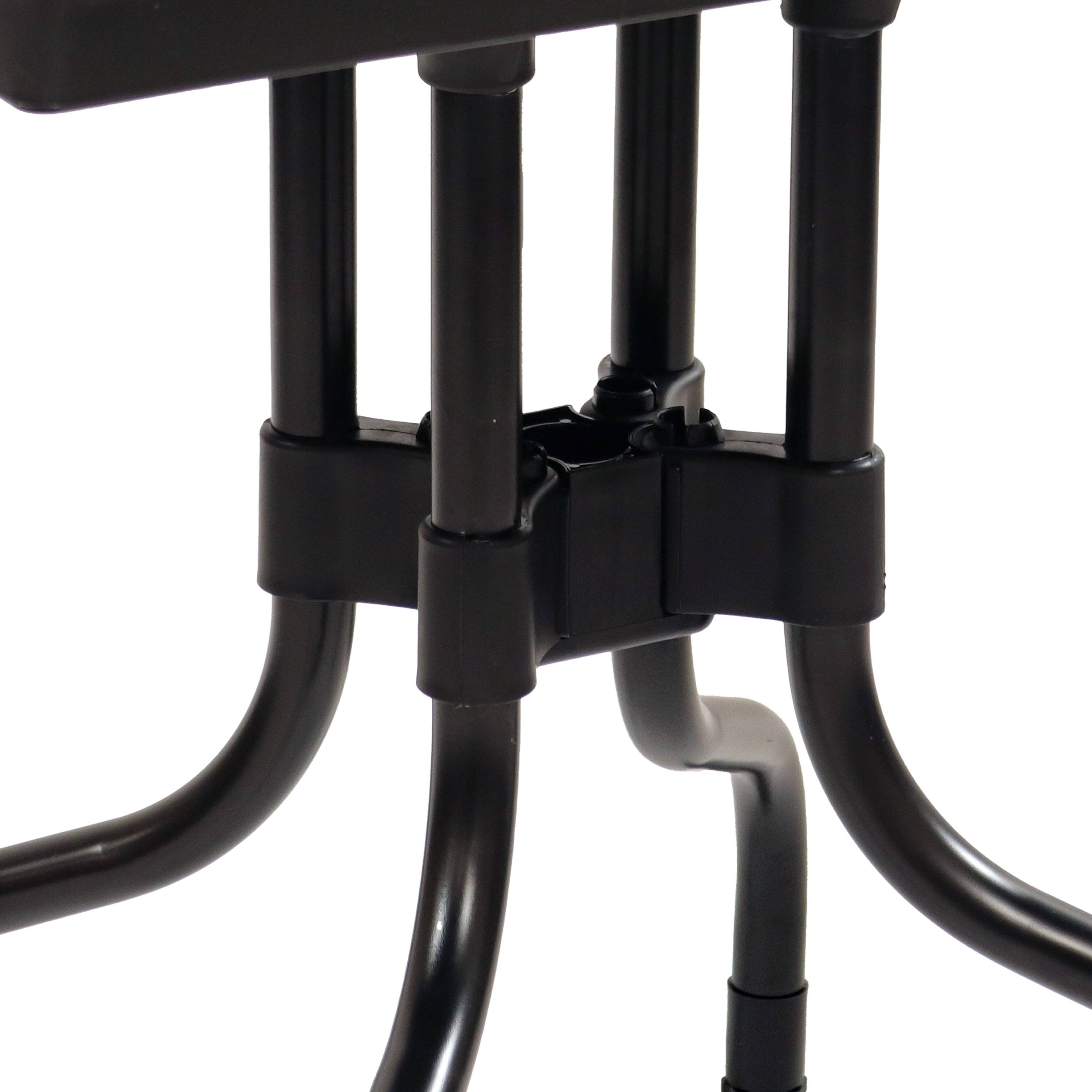 Alt View 6. Sunnydaze - Square Plastic Top Outdoor Dining Table with Iron Legs - Black.
