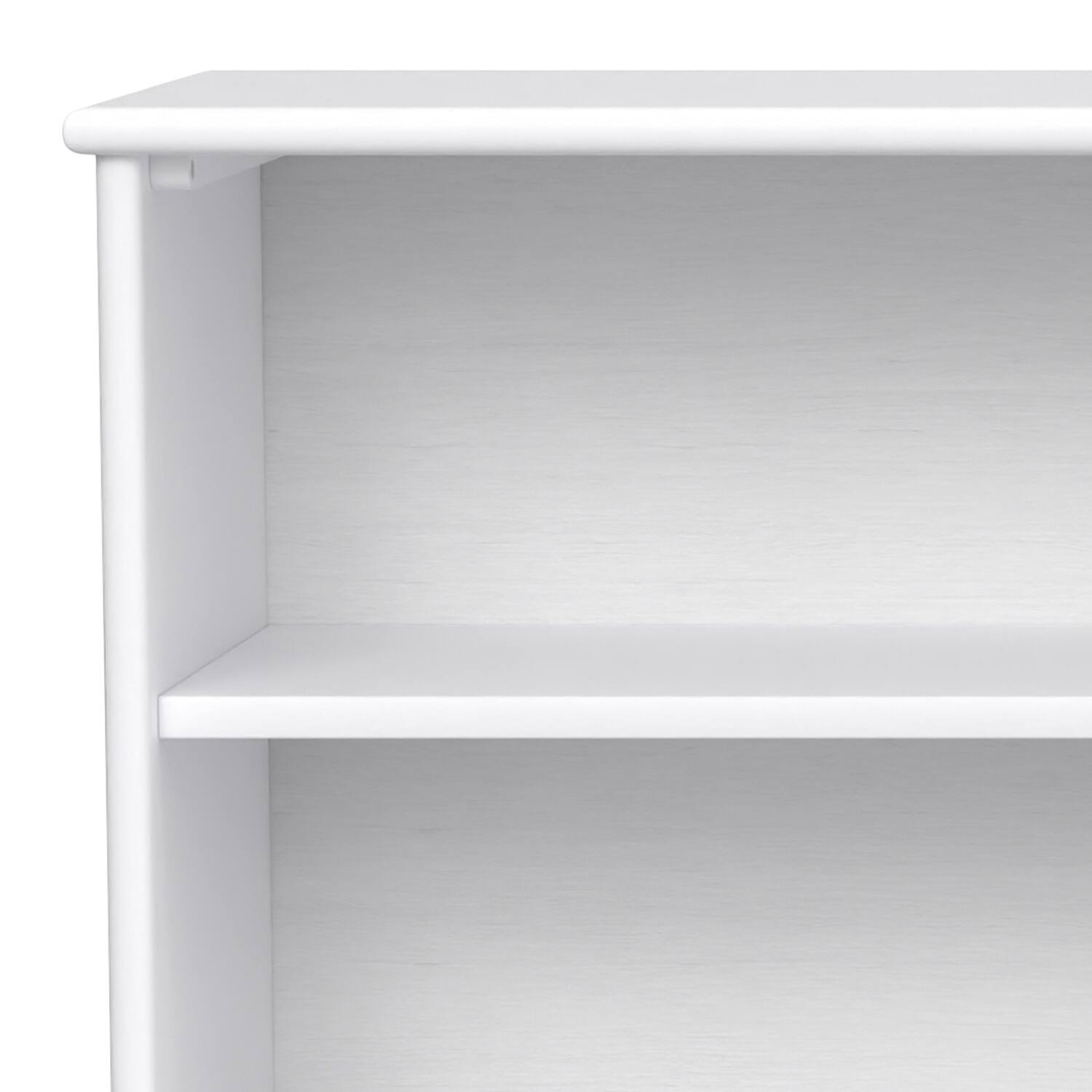 Alt View 5. Simpli Home - Draper SOLID HARDWOOD 30 inch x 64 inch Mid Century Modern Low Bookcase in White - White.