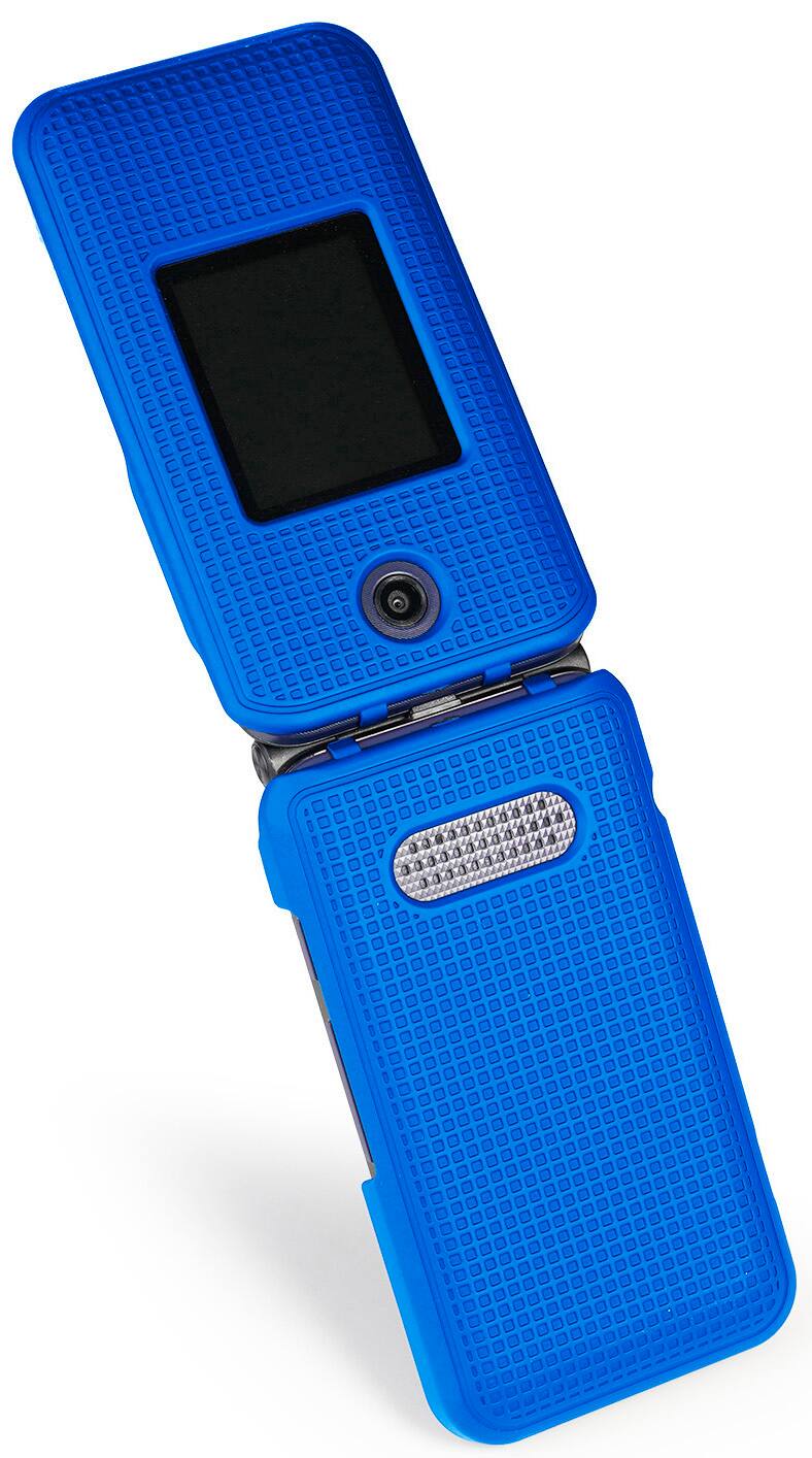 Alt View 6. Nakedcellphone - Case and Belt Clip Holster for Cingular Flip IV, Cricket Debut - Blue.