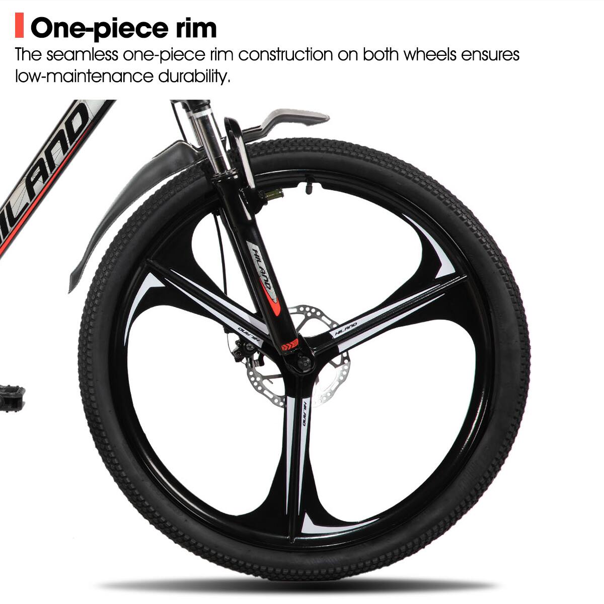 One-piece rim

The seamless one-piece rim construction on both wheels ensures low-maintenance durability.