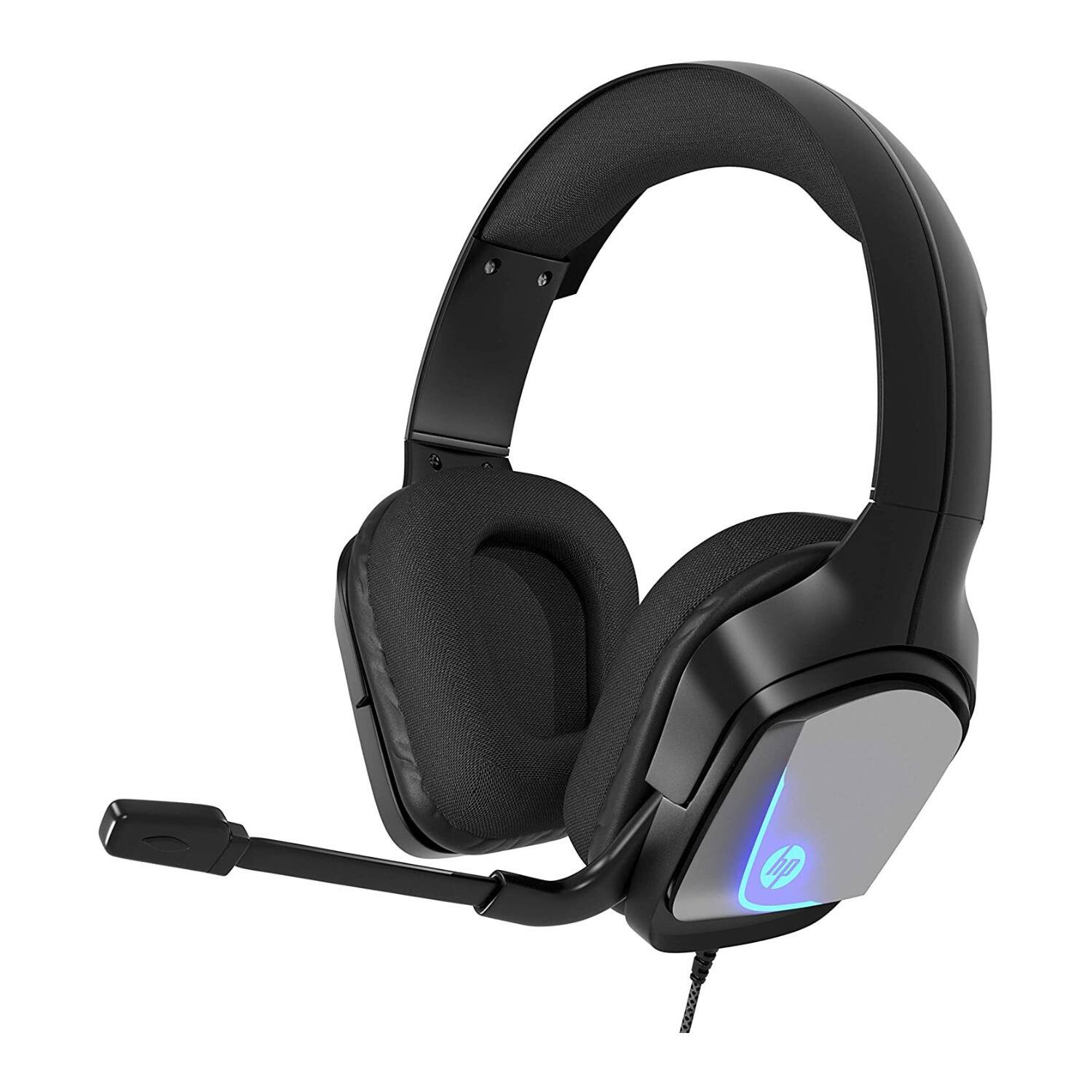 Front. HP - Hewlett Packard H220S Wired USB Gaming Headset - Black.