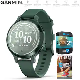 Garmin - Lily 2 Active Smartwatch Jasper Green + 2 Year Warranty and Fitness Suite - Jasper Green with Jasper Green Silicone Band - (2024)