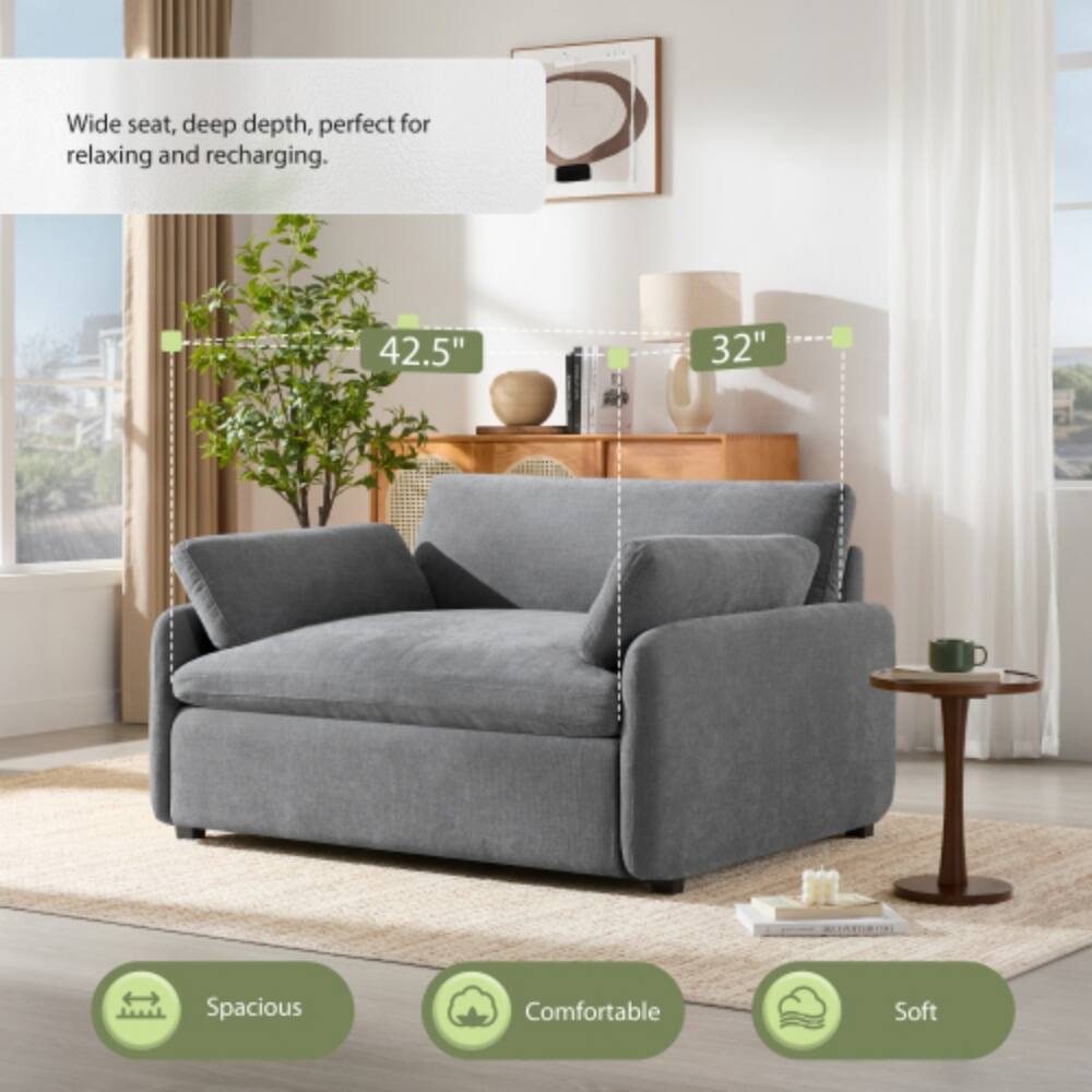 Wide seat, deep depth, perfect for relaxing and recharging. 42.5" 32" Spacious Comfortable Soft