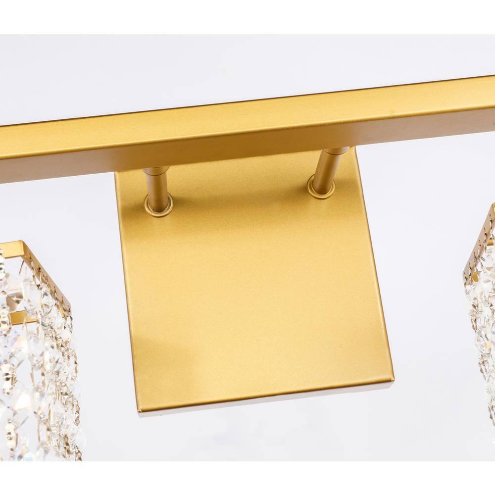 Alt View 1. Living District - Phineas 4 light Brass and Clear Crystals wall sconce - Brass And Clear Crystals.
