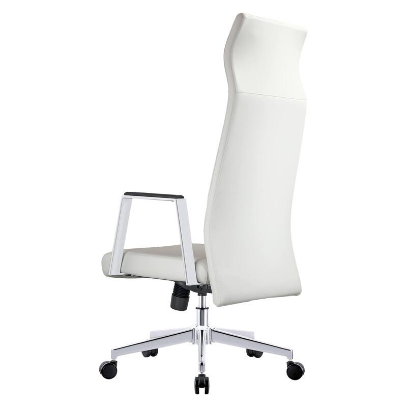 Alt View 2. LeisureMod - Aleen Ergonomic Office Desk Chair with PU Leather, Foam Padding, Adjustable Tilt, Height, and Swivel - White.