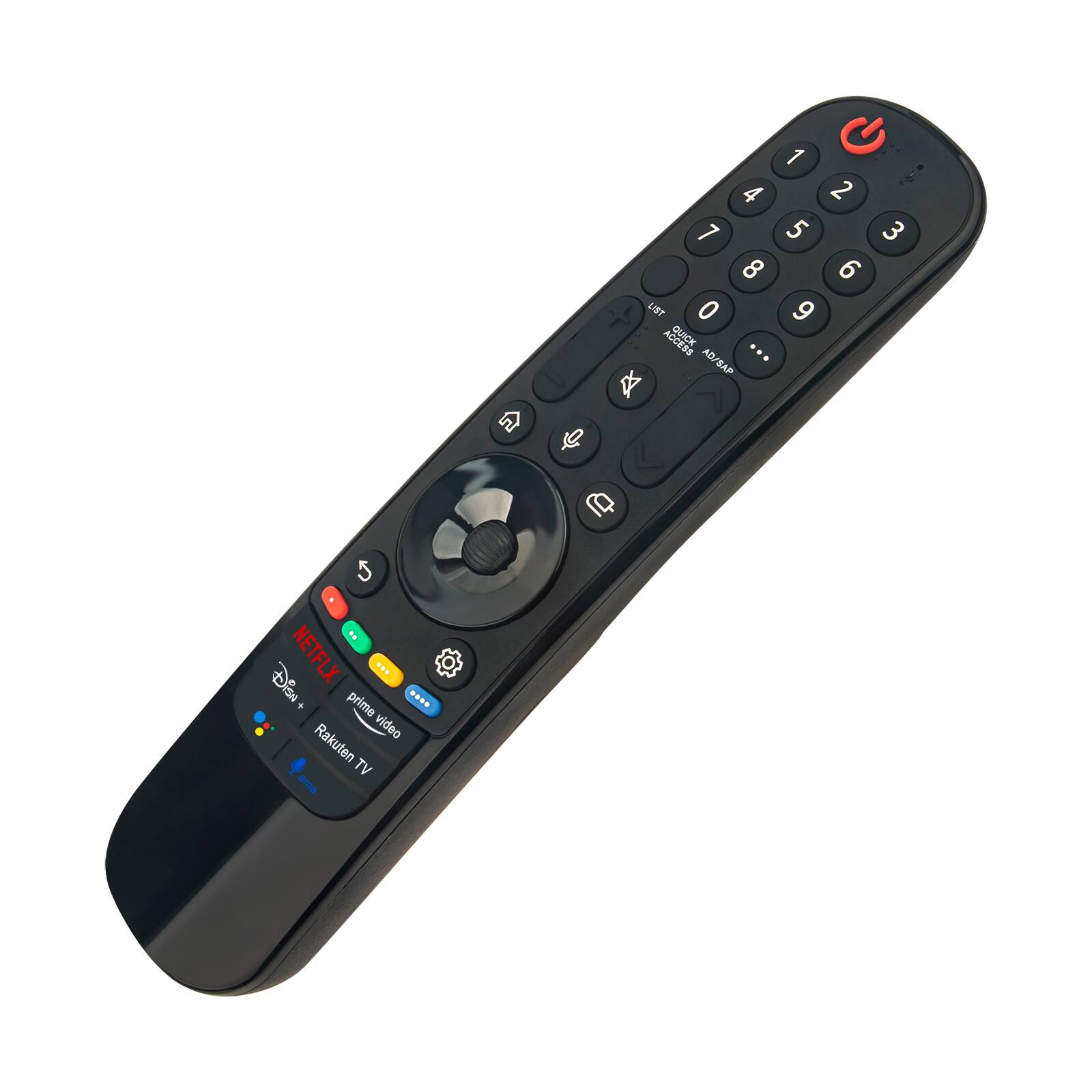 Sure, here is the corrected and grouped text from the image:

- LIST
- QUICK ACCESS
- AD/SAP
- NETFLIX
- prime video
- Rakuten TV
- Amazon
- Disney+
- YouTube