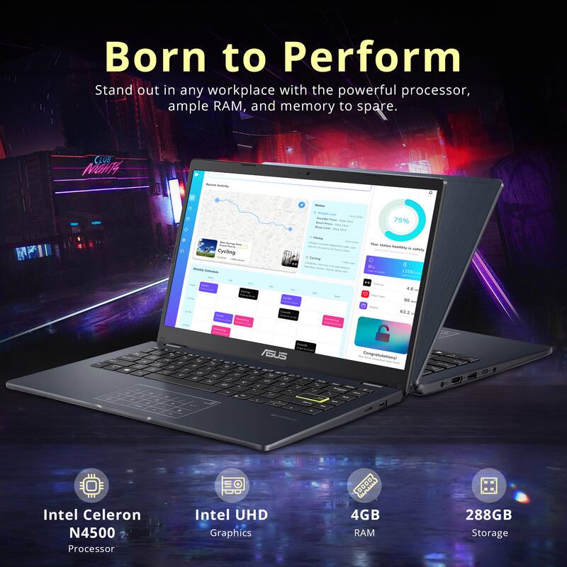 Born to Perform

Stand out in any workplace with the powerful processor, ample RAM, and memory to spare.

- Intel Celeron N4500 Processor
- Intel UHD Graphics
- 4GB RAM
- 288GB Storage