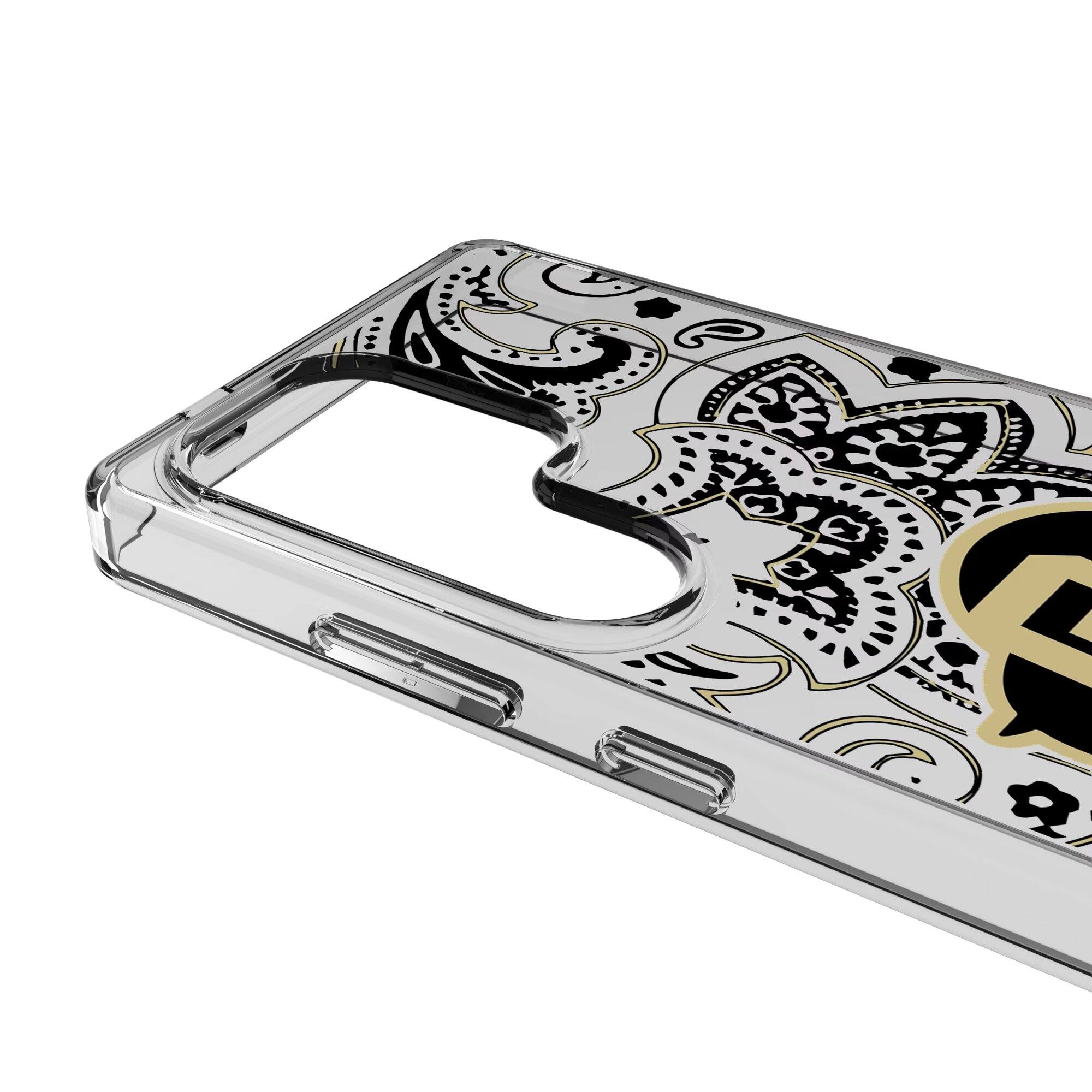 Alt View 2. Keyscaper - Colorado Buffaloes Paisley Galaxy Clear Case - S23 - Multicolor.