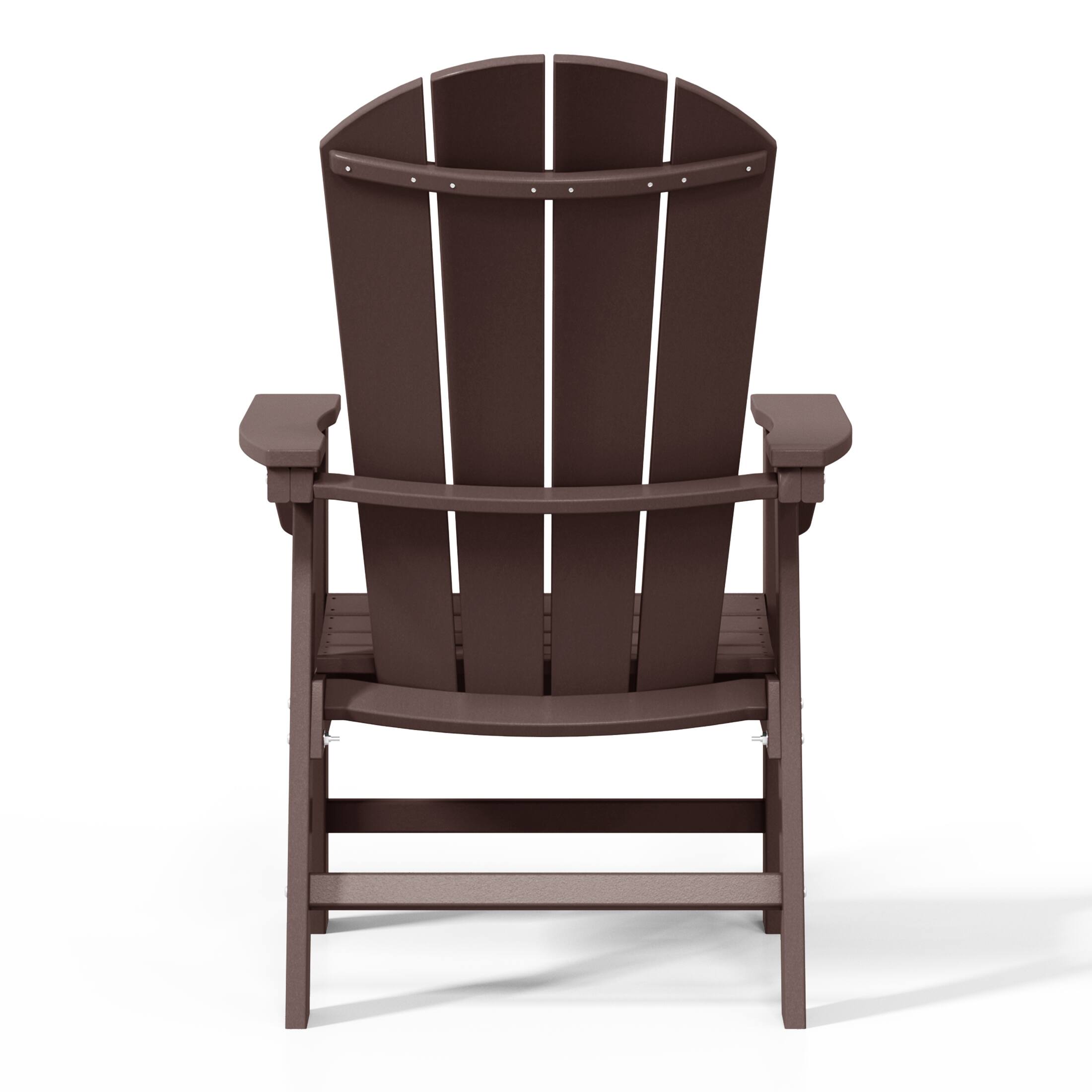 Alt View 3. WestinTrends - WestinTrends Malibu 7 Piece Outdoor Patio Dining Table and Adirondack Armchair Set - Dark Brown.
