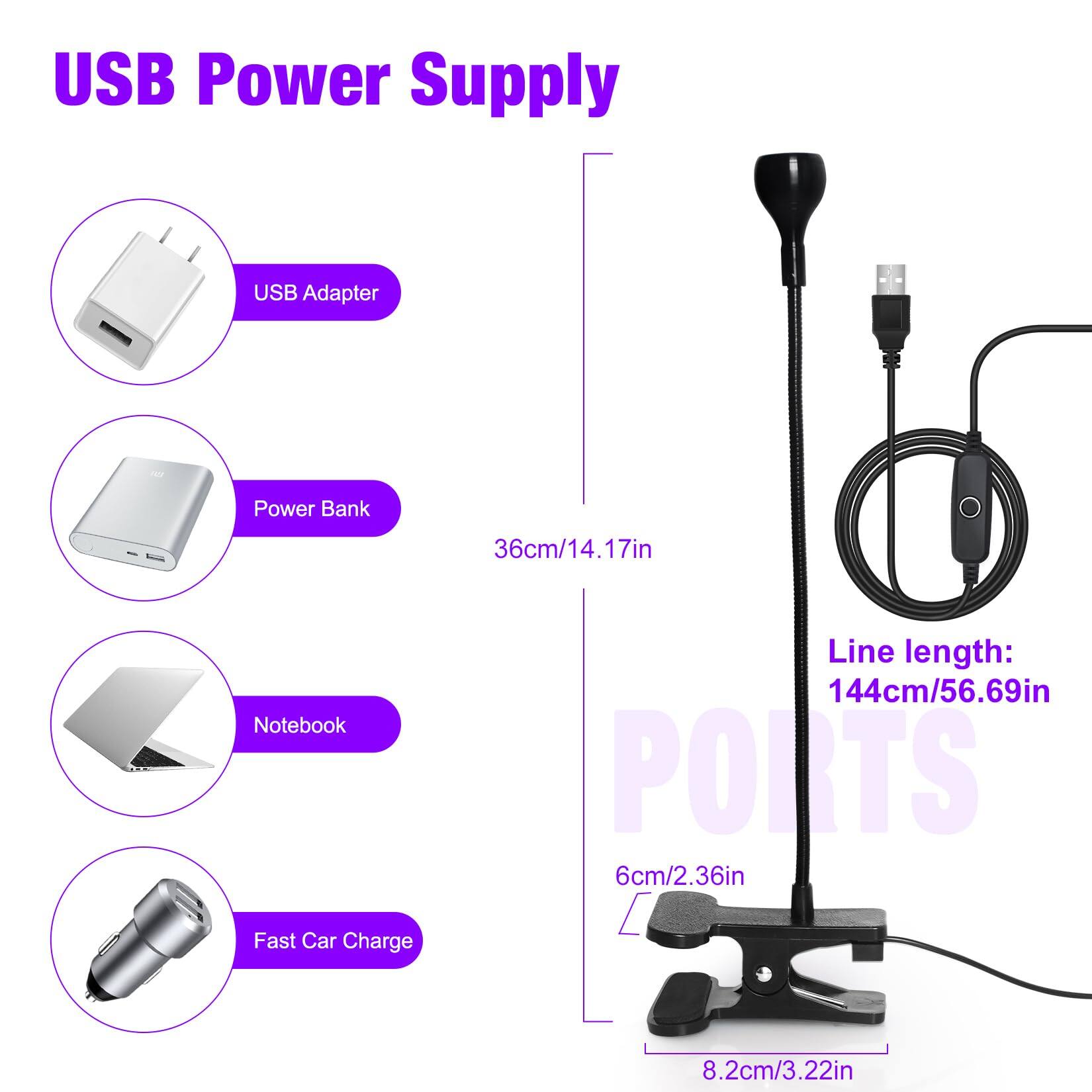 USB Power Supply

- USB Adapter
- Power Bank
- Notebook
- Fast Car Charge

36cm/14.17in

Line length: 144cm/56.69in

PORTS

6cm/2.36in

8.2cm/3.22in