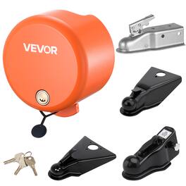 VEVOR - Trailer Lock, Fits 1-7/8, 2 & 2-5/16-Inch Straight Tongue Ball Couplers, Heavy Duty Hitch Lock with 4 Keys Secures - Orange