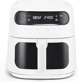 FINEAK - 8QT Digital Air Fryer-Touch Screen Temperature Control, Timer and Auto Shut-off, Fully Programmable - White