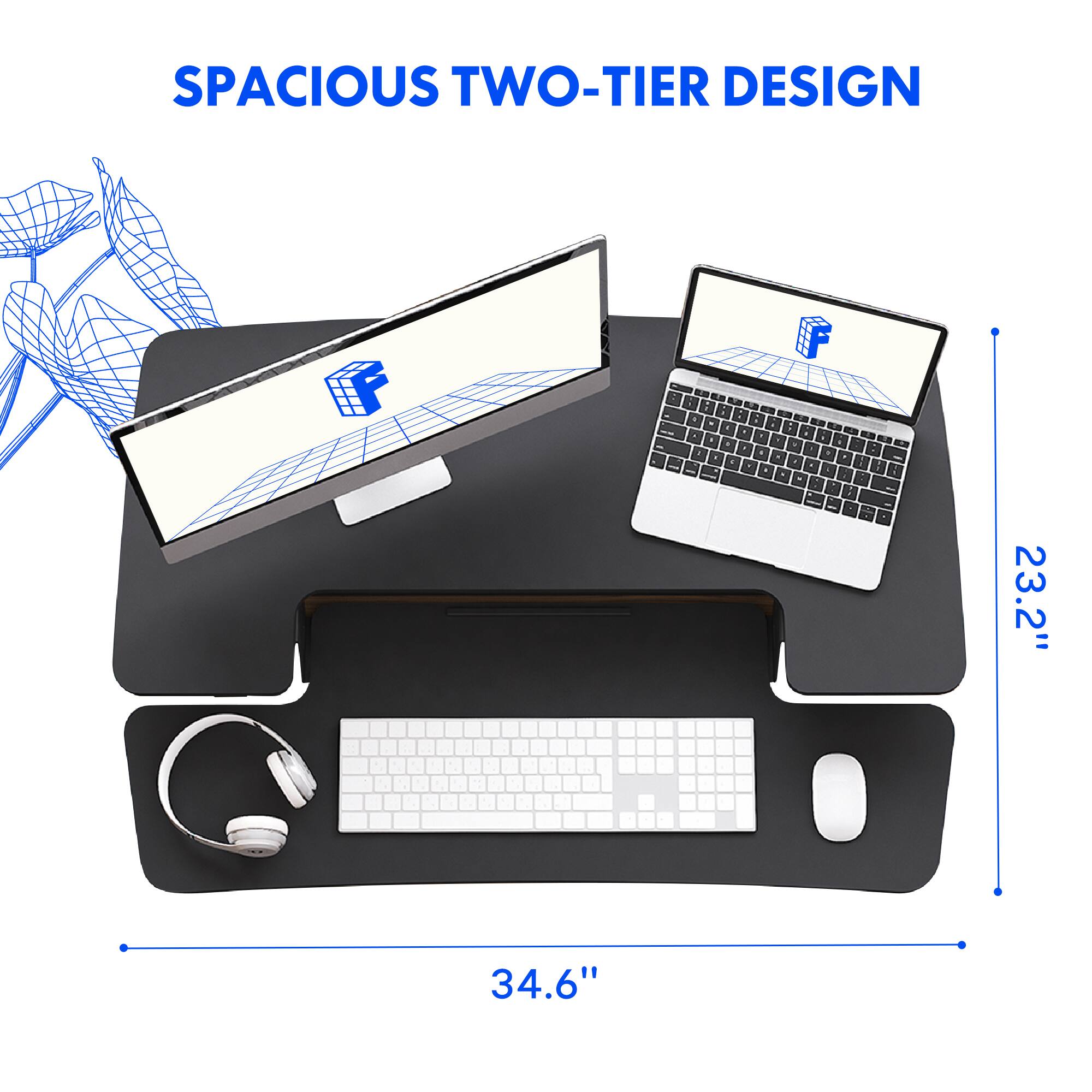 SPACIOUS TWO-TIER DESIGN

34.6" x 23.2"