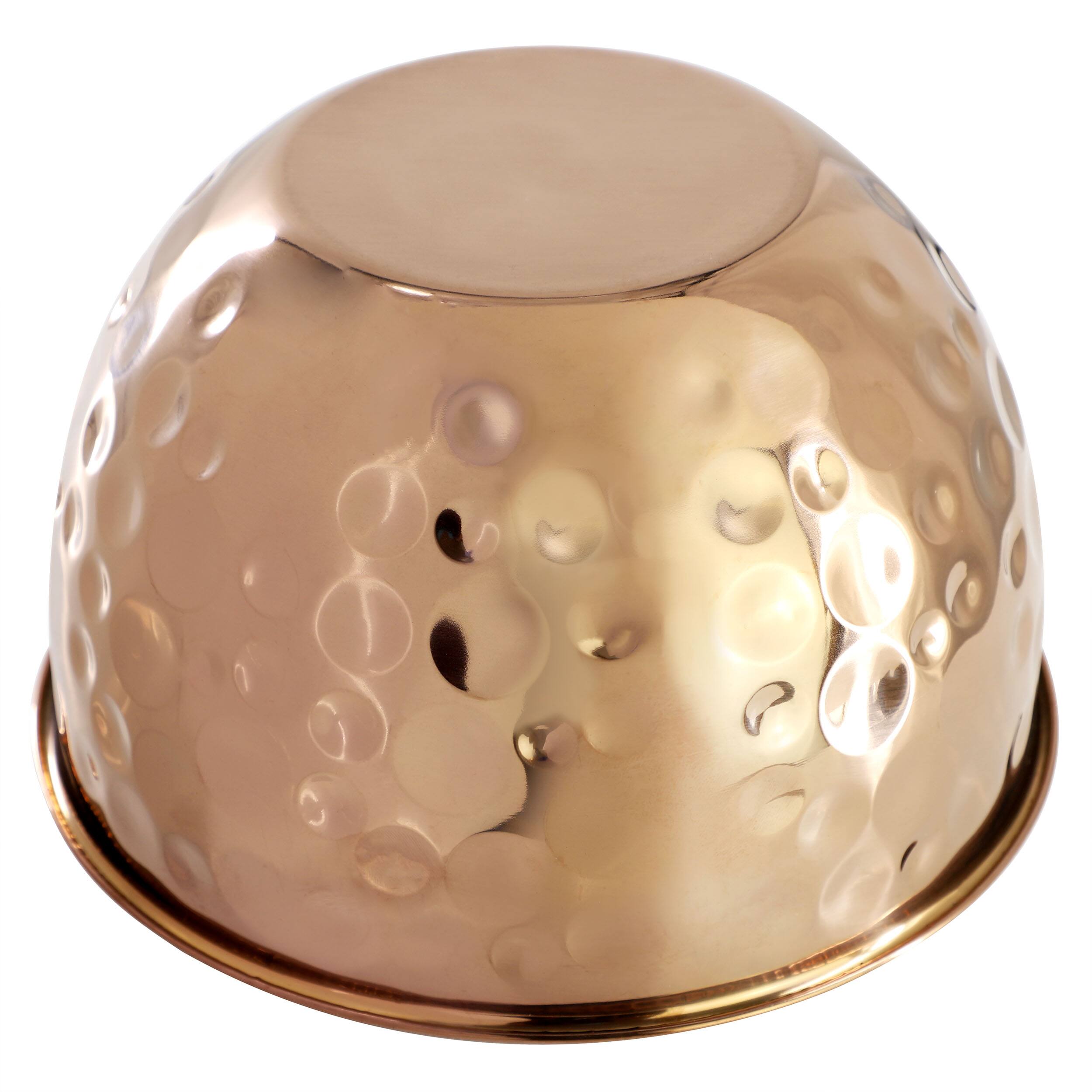 Alt View 5. MegaChef - MegaChef Hammered Bubble Texture 5 Piece Stainless Steel Serving Bowl Set in Copper - Copper.