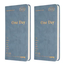 Unique Bargains - 2pcs Planner Notebook, 7x3.8 Inch 96 Sheets Undated Daily Planner Pocket To Do List Weekly Goals Office/Home - Blue