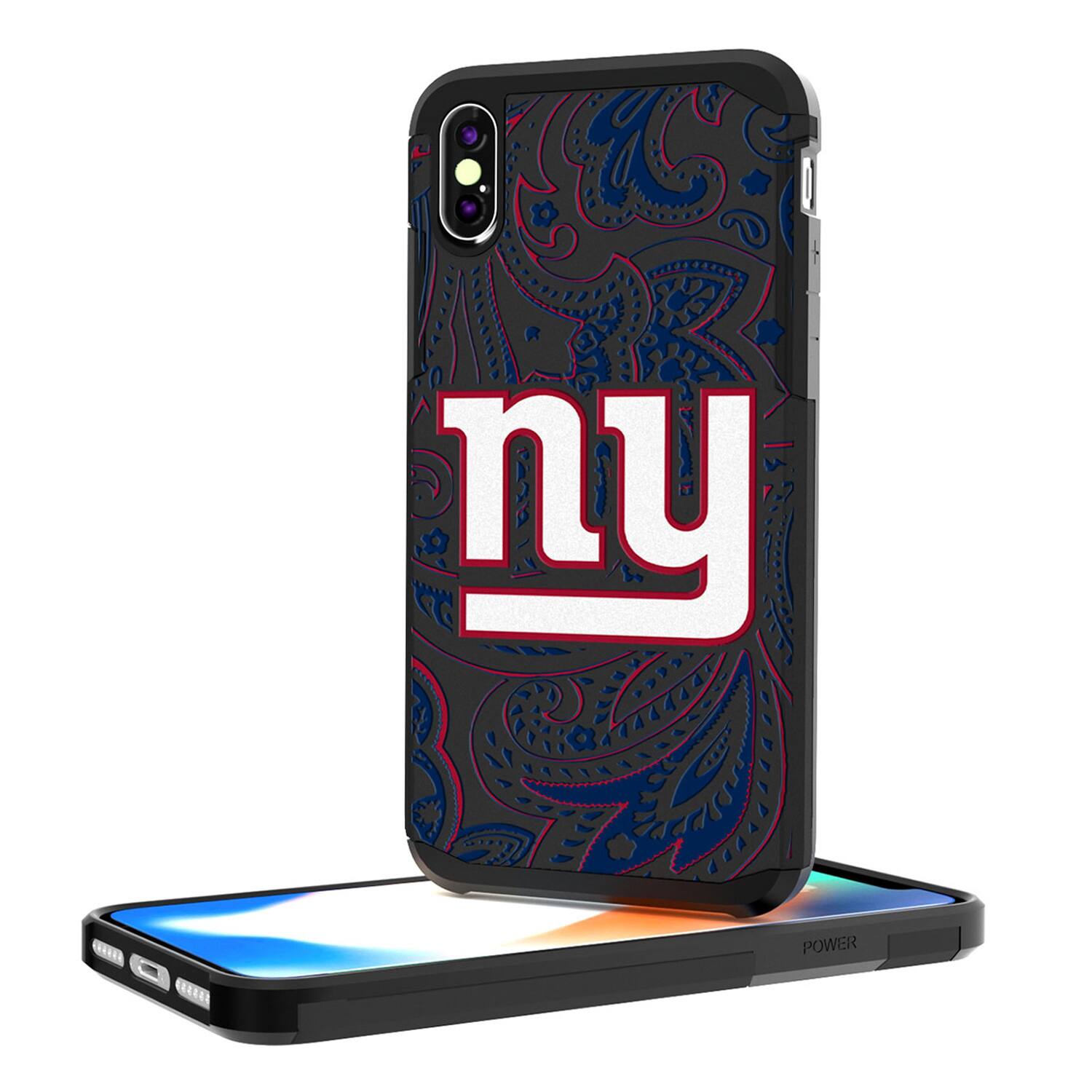 Alt View 2. Keyscaper - New York Giants iPhone Rugged Paisley Design Case - 16 Pro Max - Multicolor.