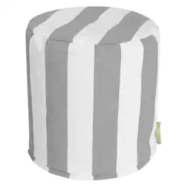 Majestic Home - Pouf Vertical Stripe - Gray