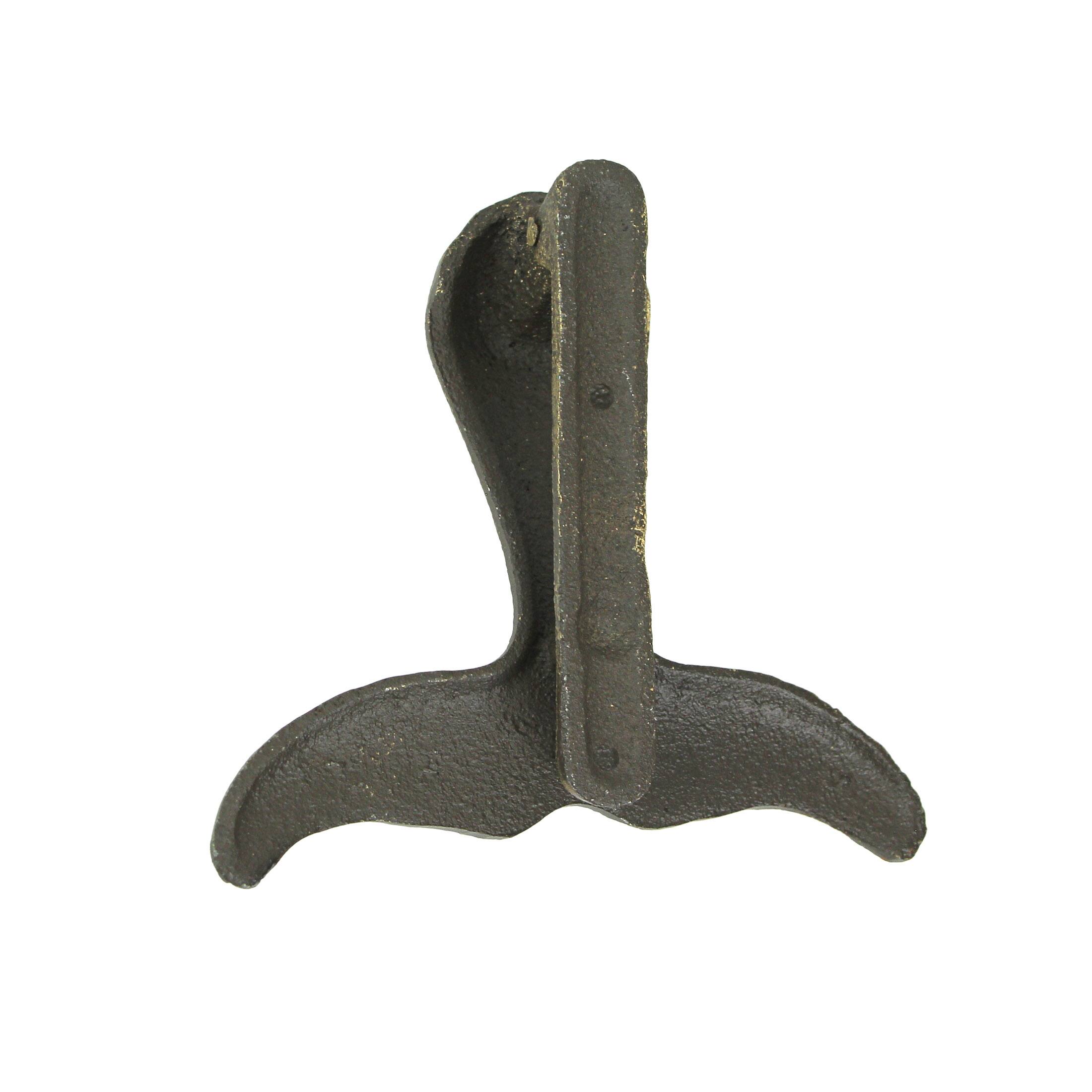 Alt View 2. Zeckos - Cast Iron Whale Tail Door Knocker Bronze Decorative Coastal Accent Nautical - Bronze.