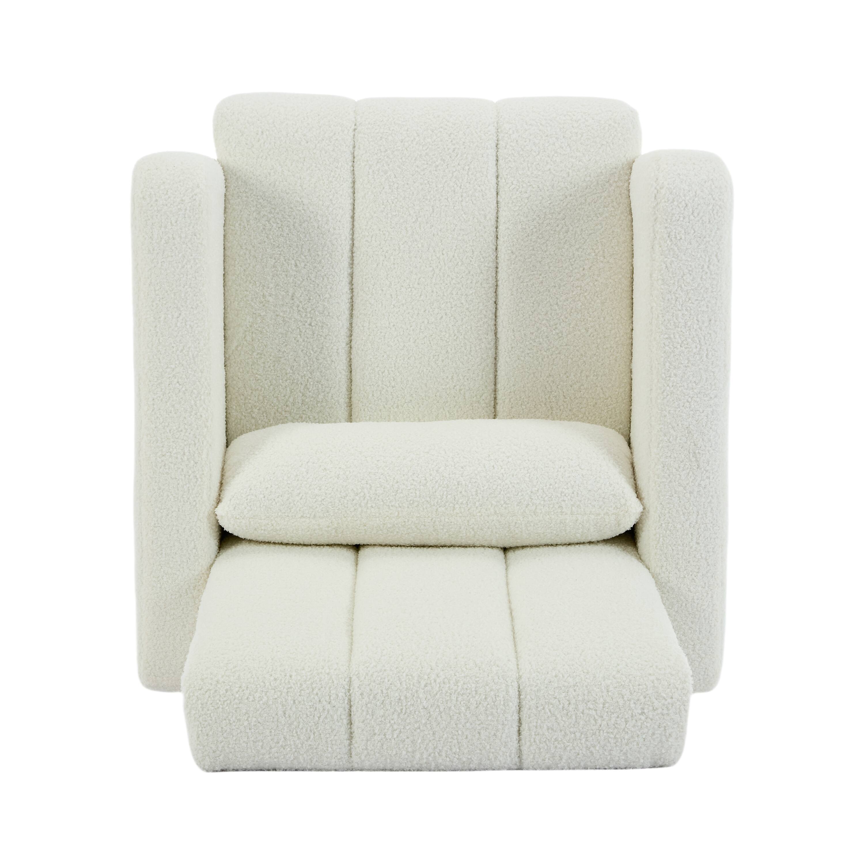 Alt View 7. GOODSILO - Accent Rocking Chair with Pillow, Ultimate Comfort for Your Home, Teddy Velvet - Cream White.