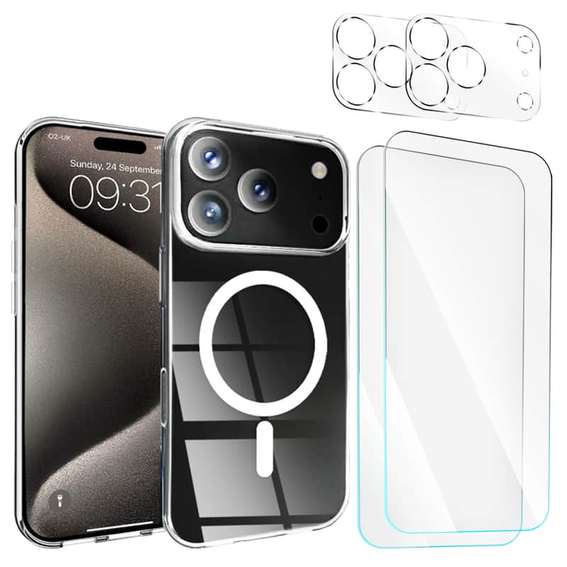Entronix - Premium 5-in-1 Protection Bundle for iPhone 17 Pro - Case & Protectors - Clear