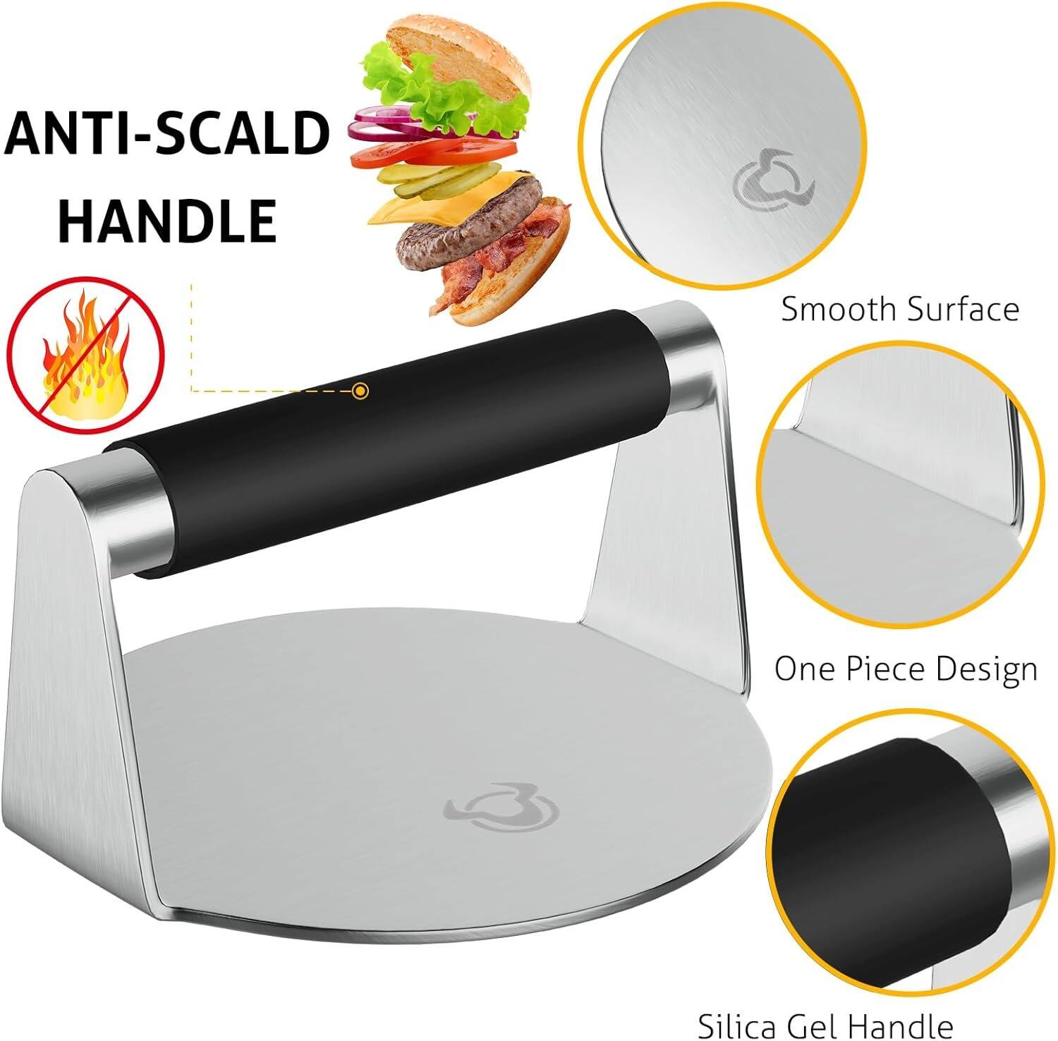 ANTI-SCALD HANDLE

- Smooth Surface
- One Piece Design
- Silica Gel Handle