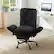Alt View 4. Bestier - Cross Legged Executive Office Chair, Velvet Ergonomic Desk Chair with Flip-Up Arms, Retractable Footrest & Side Pockets - Black Suede.