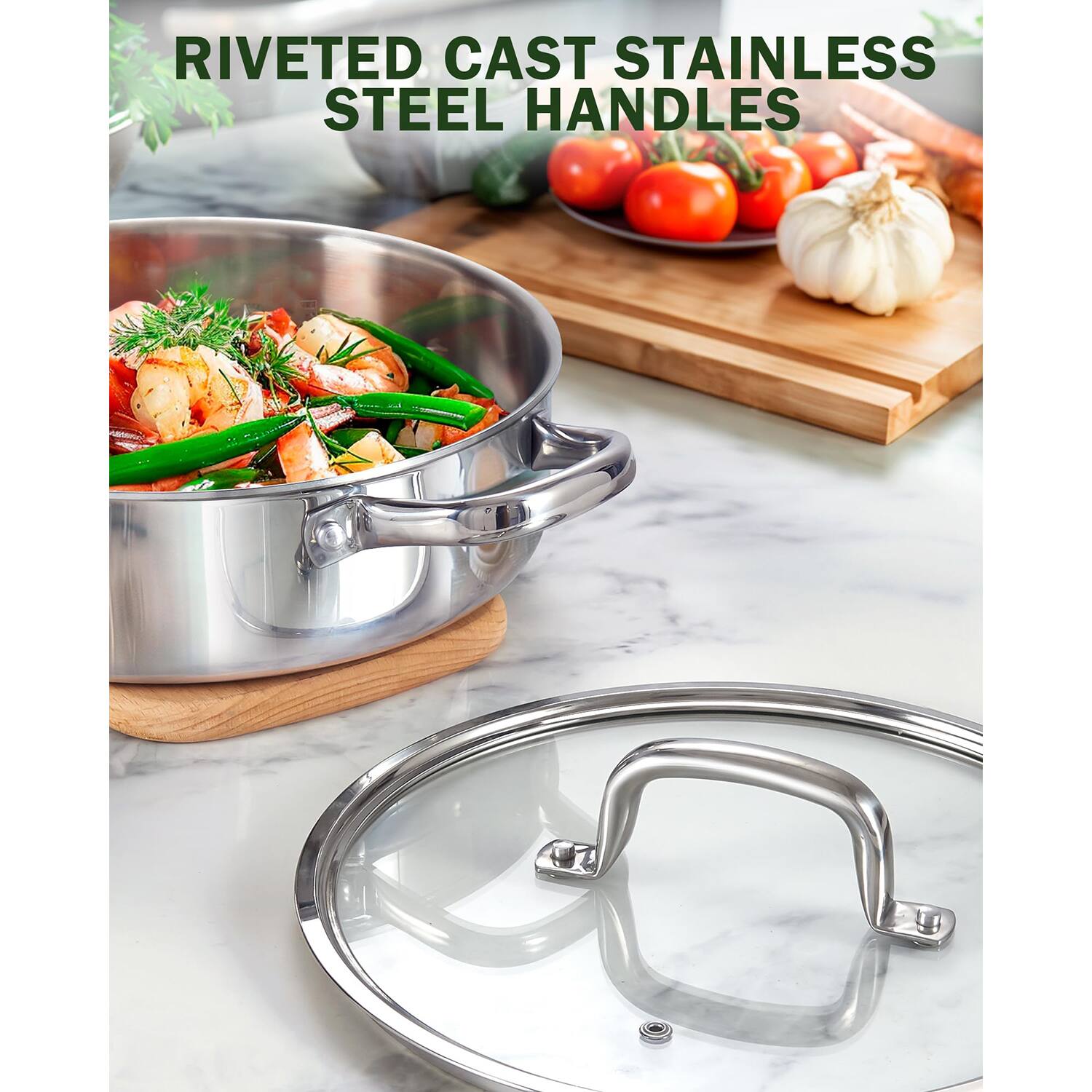 RIVETED CAST STAINLESS STEEL HANDLES