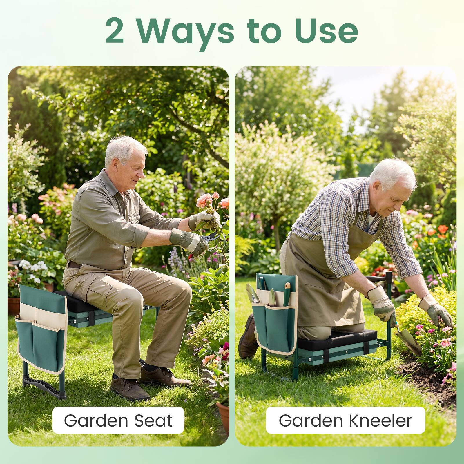 2 Ways to Use  
Garden Seat  
Garden Kneeler