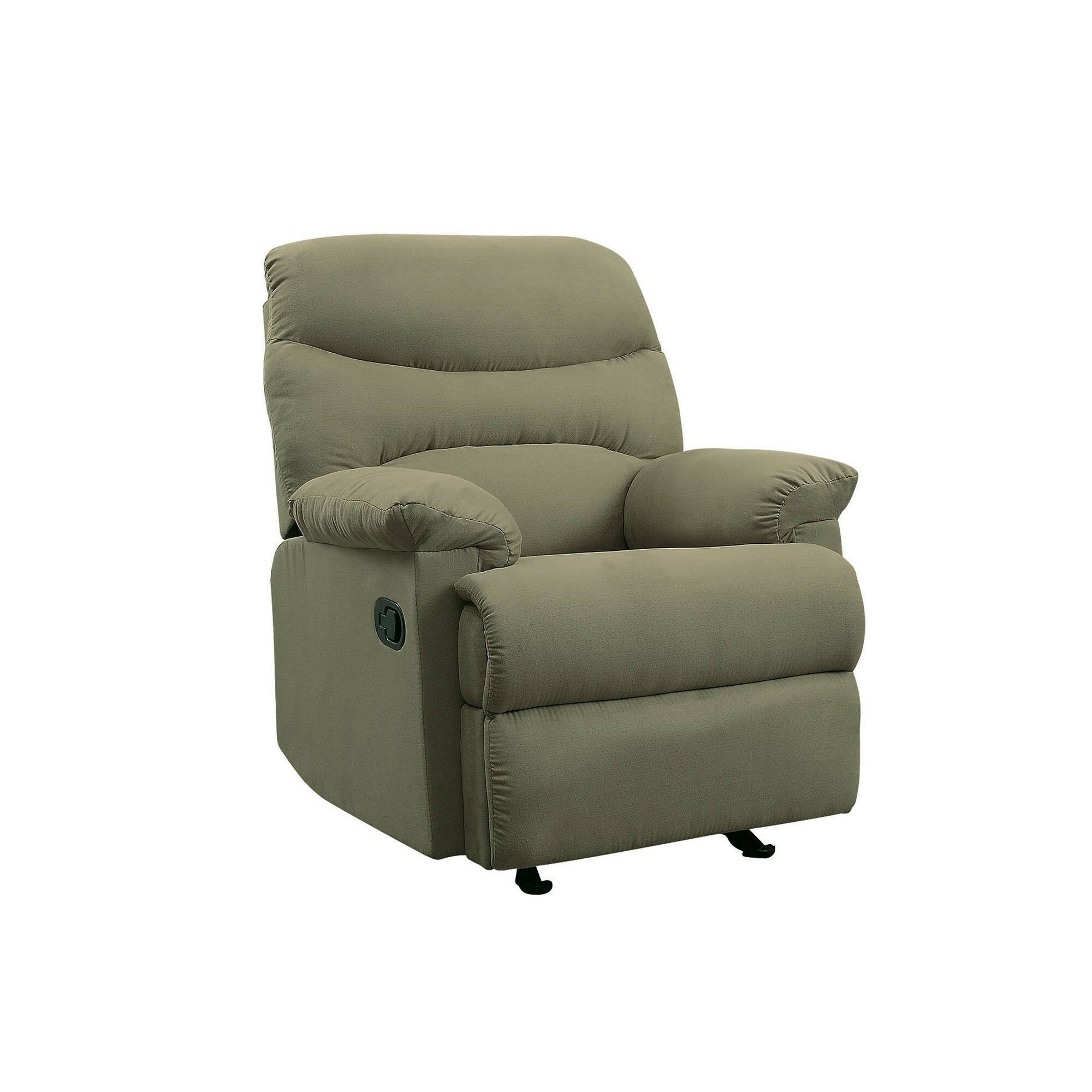 Front. Manhattan Lane - Deby 35 Inch Modern Recliner, Foam Cushioned Seat, Microfiber - Green.