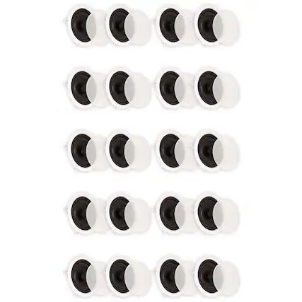 Front. Theater Solutions by Goldwood - TS65C Flush Mount In Ceiling Speakers with 6.5" Woofers Surround Sound Home Theater 10 Pair Pack - Paintable White.