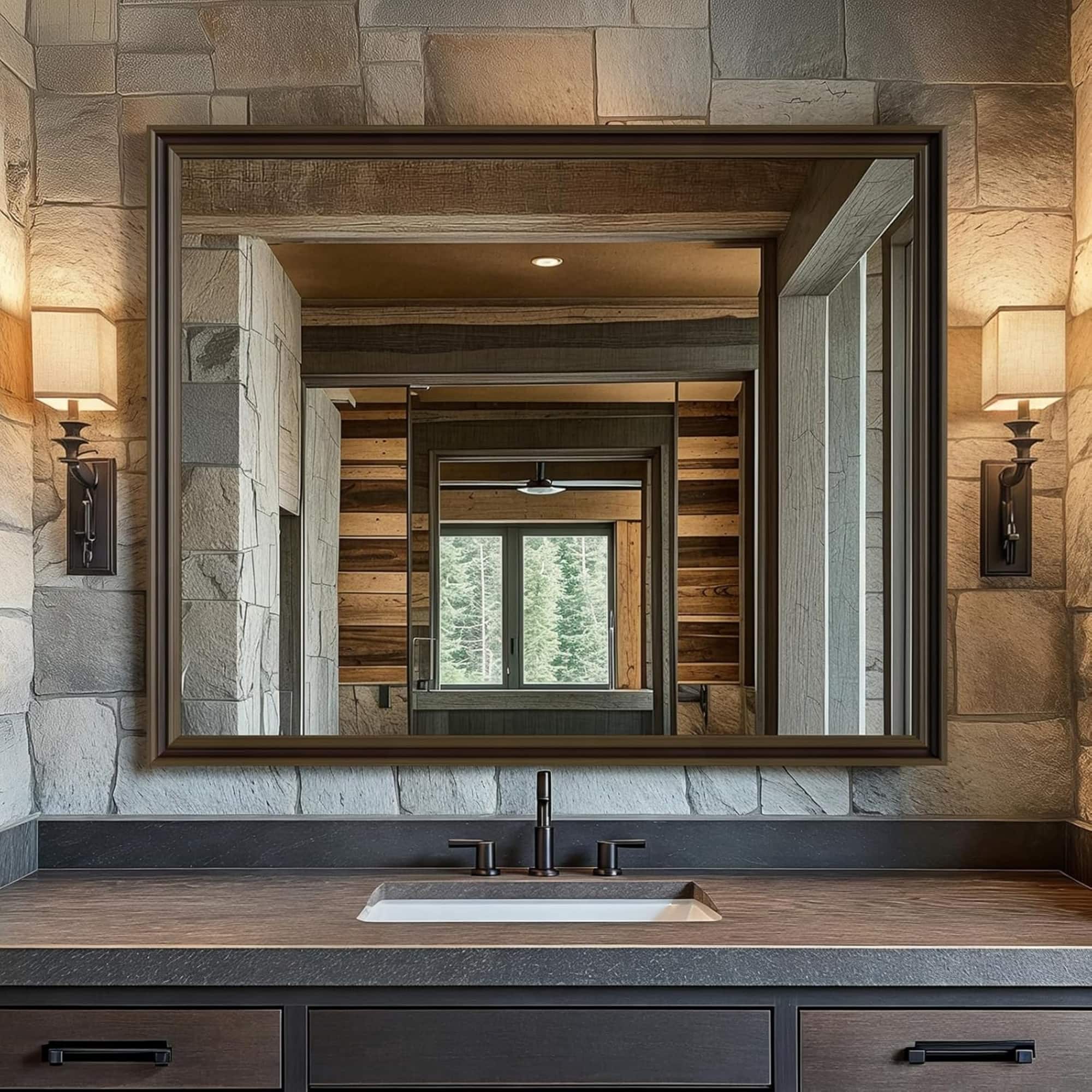 ULTRUE - UTBM0RT01CO10181 Retro Copper Effect  32x40 Framed Wall Mirror