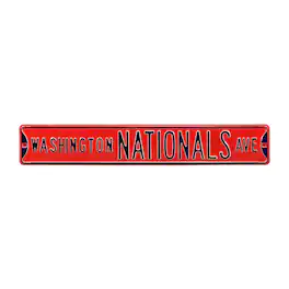 Authentic Street Signs - Washington Nationals 6" x 36" Steel Ave Sign Wall Art - Red