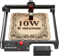Mecpow - X3 Pro Laser Engraving Machine with Air Assist, 10W Laser Cutter, Limit Switches, 10000mm/min for Wood Metal Acrylic - Black - Front_Zoom