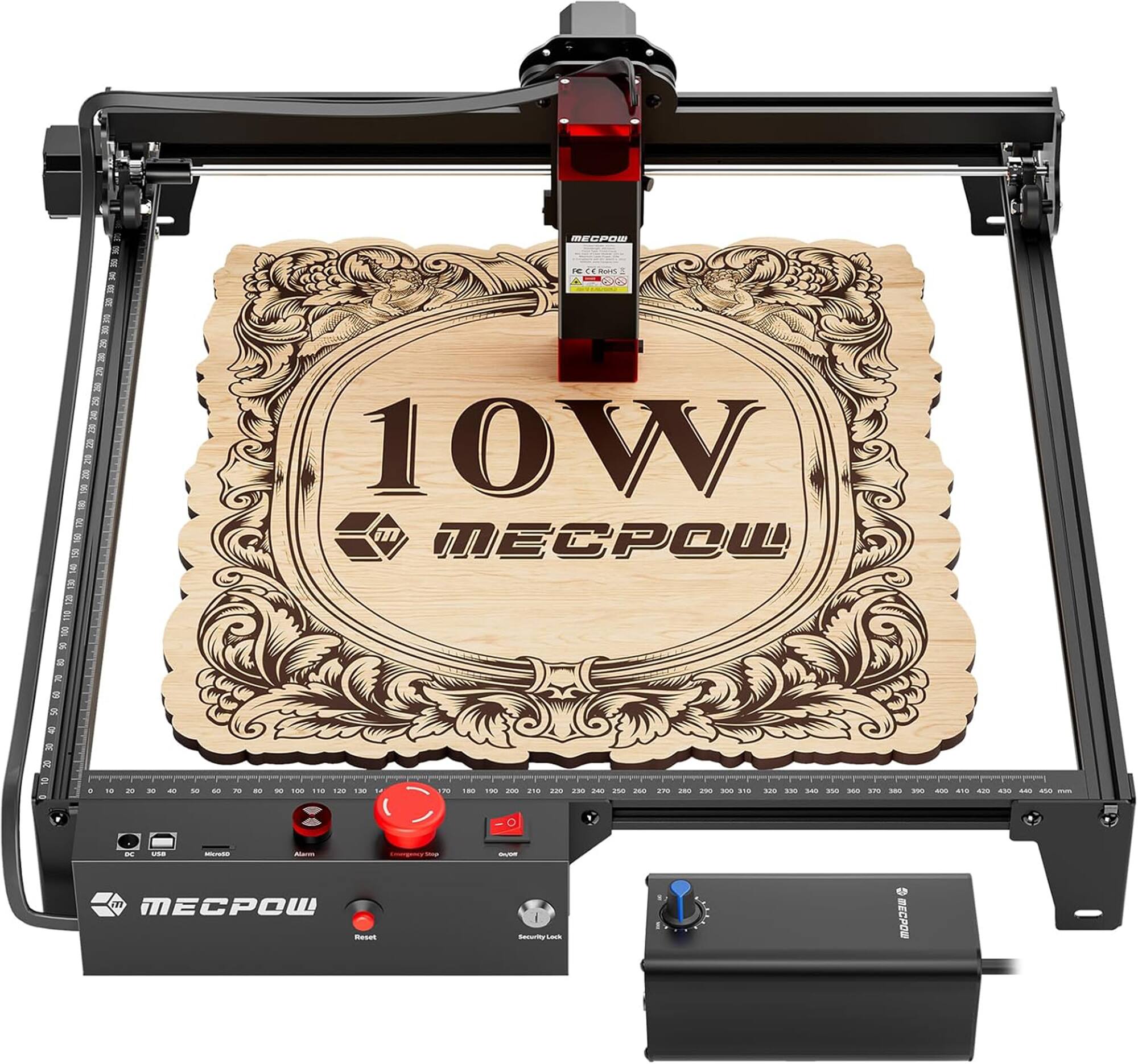 Mecpow - X3 Pro Laser Engraver, 10W High Accuracy & Air Assist, 16.0 x 15.7" Working Area, Cutter Machine for Wood Metal Acrylic