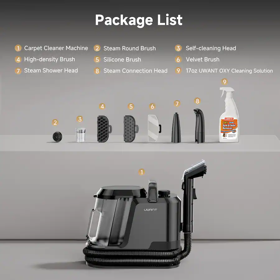 Steam Machine Layout uwant Carpet Cleaner Machine with Steam&Hot&Cold Water System 18Kpa ...