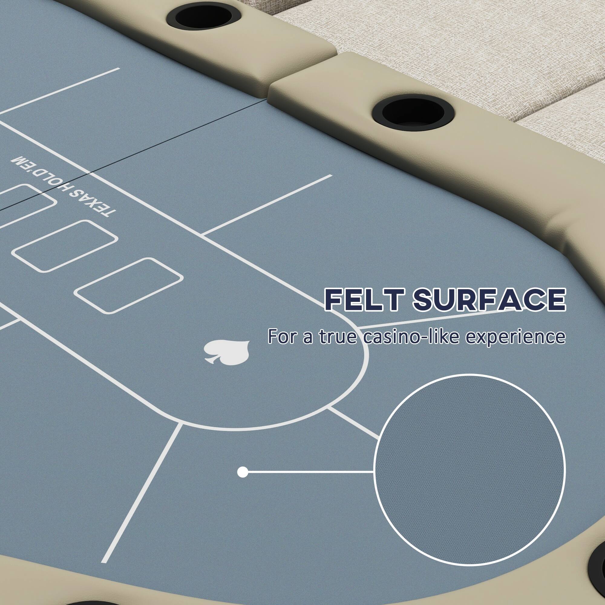 TEXAS HOLD'EM HOLD'EM HOLD'EM FELT SURFACE For a true casino-like experience