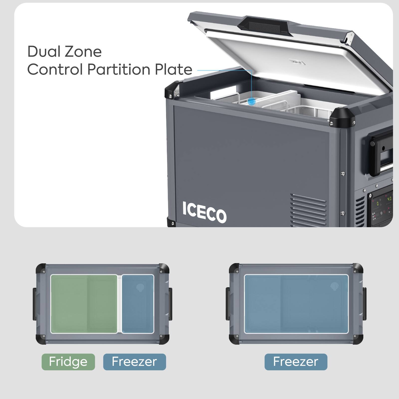 Dual Zone Control Partition Plate

ICECO

Fridge Freezer

Freezer