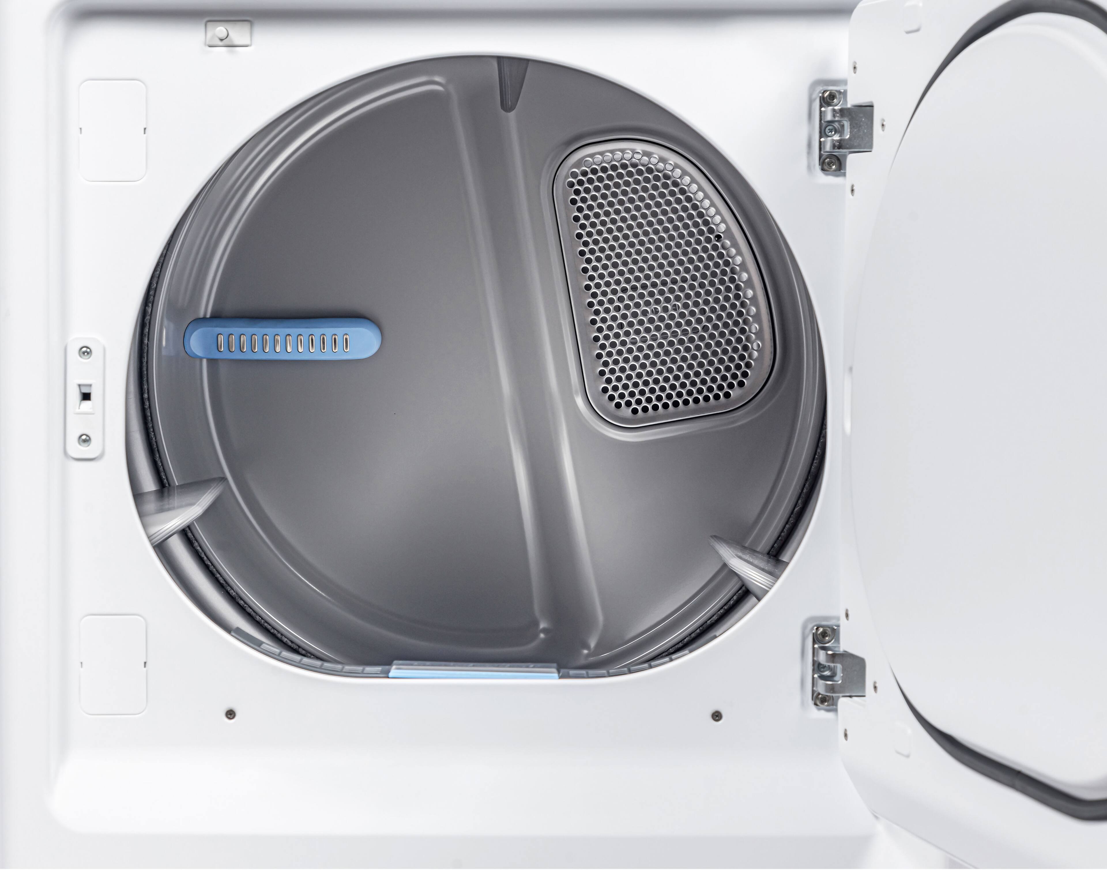 Left. Midea - 7.4 Cu. Ft. Smart Top Load Electric Dryer with QuadSensor Dry - White.